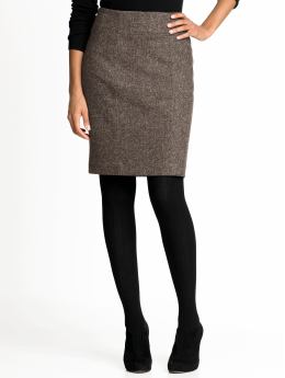 Women's tall: Tall wool-blend textured pencil skirt - Carob chip