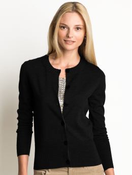 Women's tall: Tall italian merino cardigan - Black