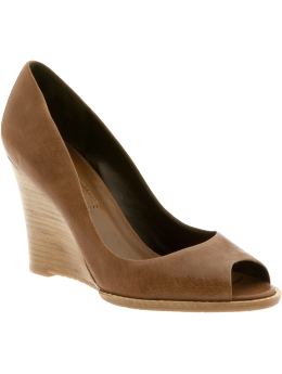 Women: Helena peep-toe wedge - Saddle