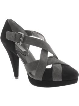 Olive strappy suede high-heel platform
