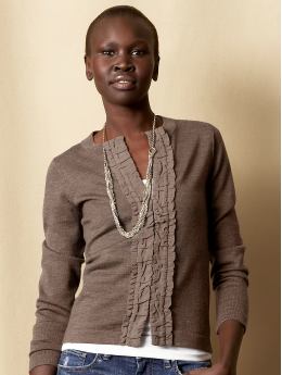 \#6 Women's Apparel: Extrafine merino ruffle cardigan: cardigans sweaters | Banana Republic