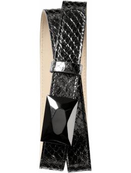 Snake-embossed plaque belt