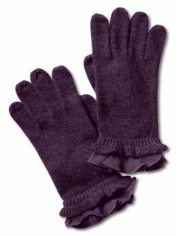 Women: Chiffon-trim gloves - Sugar plum