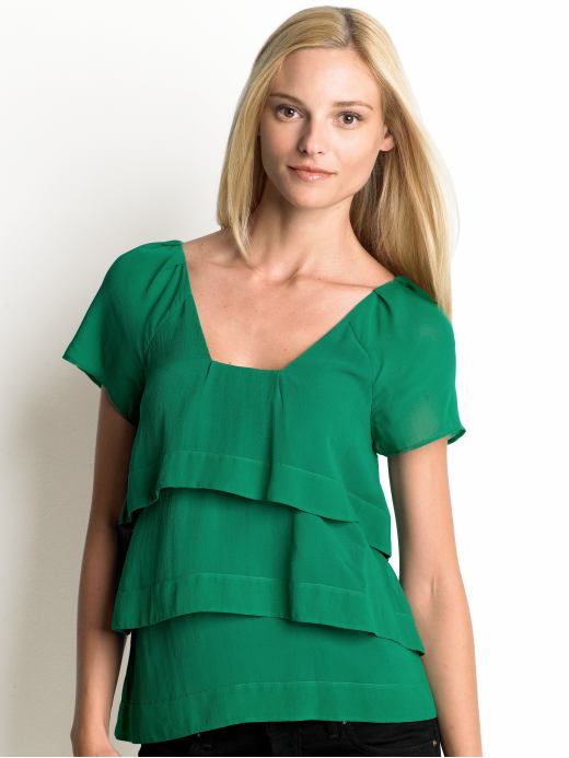 Banana Republic Silk Tiered Top