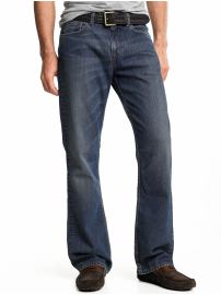 Boot-cut indigo wash jean