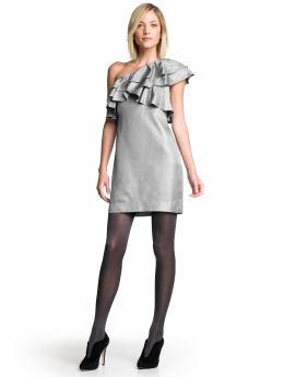 Petites: Petite asymmetrical ruffle dress - Silver gray