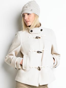 Women's tall jackets: Tall short toggle coat - Lattice beige
