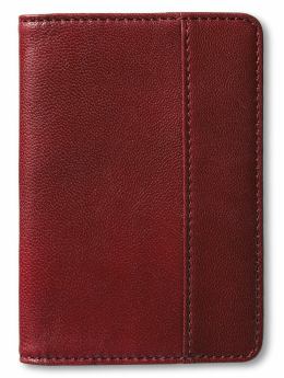 Men: Leather passport case - Cherry