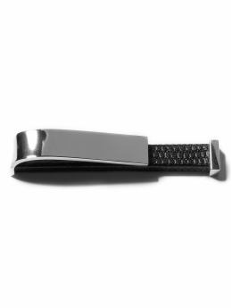 Men: Croc-inlaid tie clip - Silver