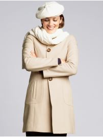 Petites: Petite wool-blend lady coat - Misty taupe
