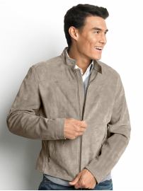 Suede zipper-detail jacket
