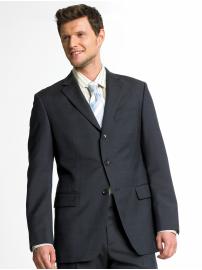 Navy modern three-button suit blazer
