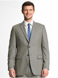 Tailored taupe two-button suit blazer