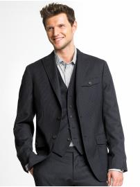 Heritage pinstripe three-button suit blazer