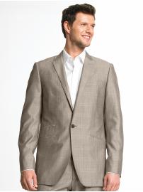 BR Monogram windowpane plaid single-button suit blazer