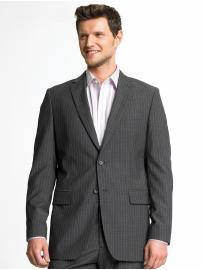 Tailored pinstripe two-button suit blazer