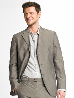 Heritage pinstripe three-button suit blazer
