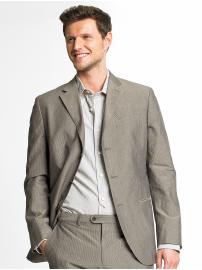 Heritage pinstripe three-button suit blazer