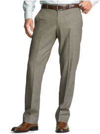 Tailored taupe wool suit pant
