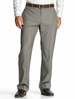 Straight wool tonal-stripe pant