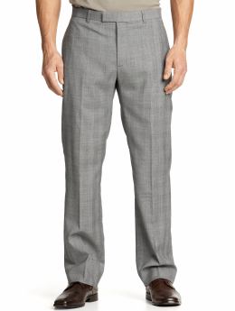 Straight plaid wool pant