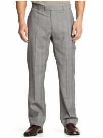 Straight plaid wool pant