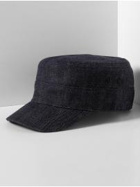 Denim military cap