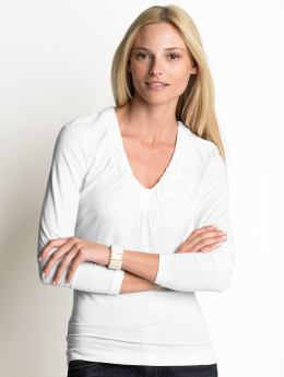 Petite ruched v-neck top