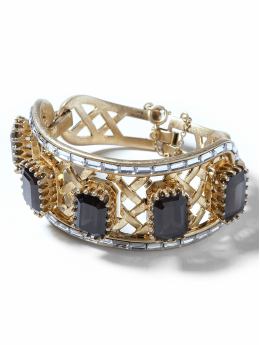Women: Bejeweled basket bangle - Smokey