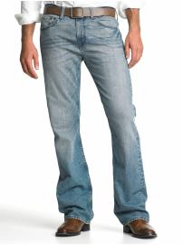 Boot-cut faded indigo wash jean - Light denim