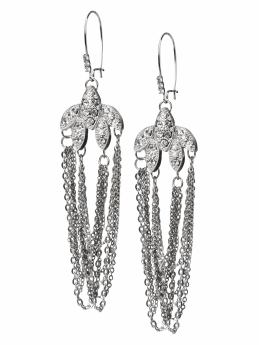 Women: Draped chains earring - Silver