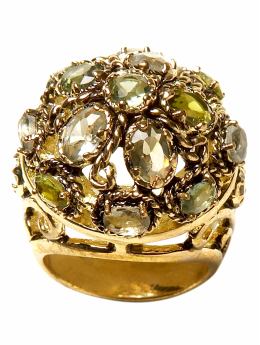 Women: Glistening gem ring - Green combo