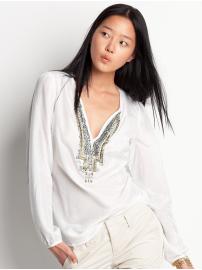 Beaded peasant top