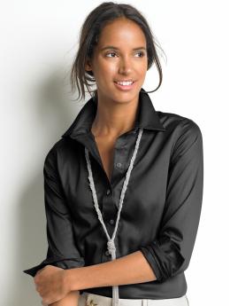 Non-iron fitted sateen shirt