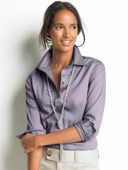 Non-iron fitted sateen shirt
