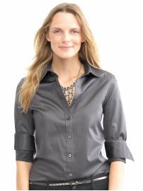 Non-iron fitted sateen shirt