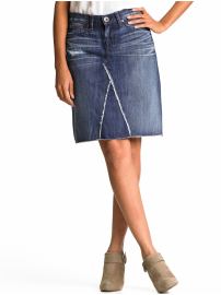 Reconstructed denim skirt