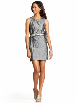 Petites: Petite metallic crinkled dress - Metallic grey