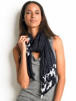 Tie dye-trim scarf