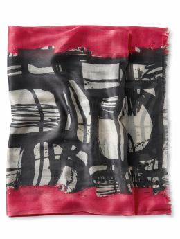 Silk-blend abstract-print scarf