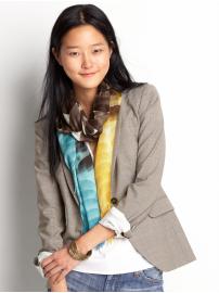 Silk-blend abstract-print scarf