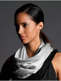 BR Monogram satin/chiffon scarf