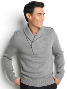 BR Monogram merino shawlneck sweater