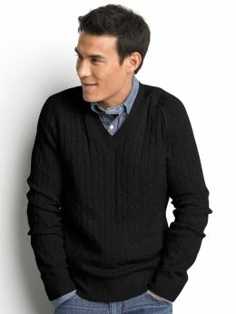 Luxe cableknit v-neck sweater