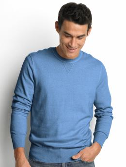 Cotton/cashmere raglan crewneck sweater