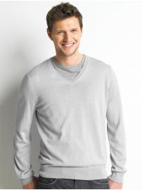 Silk/cotton/cashmere solid v-neck sweater