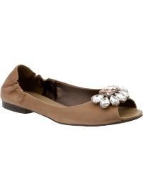 Susanna jeweled peep-toe flat