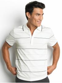 Cotton tipped striped polo