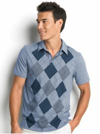 Cotton argyle polo