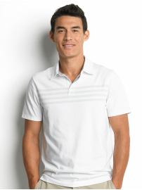 Cotton dot-stripe polo